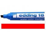 MARCADOR EDDING 183 (AGUA) CHATO   ROJO