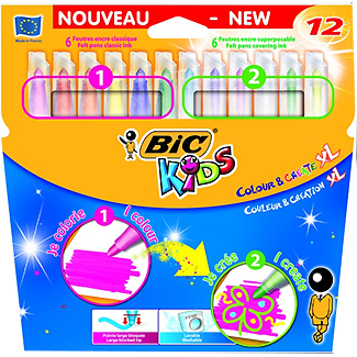MARCADOR BIC 6+6 COLOR CREATEx12u.