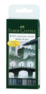 MARCADOR FABER PINCEL SHADES OF GREY x 6u