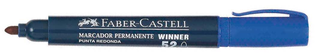 MARCADOR FABER 52.SOLVENTE.AZUL  REDONDO