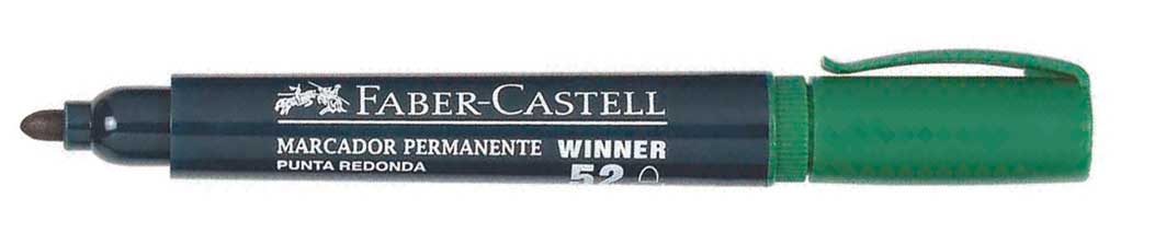 MARCADOR FABER 52.SOLVENTE.VERDE REDONDO