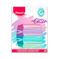 RESALTADOR MAPED GLITTER PASTEL x4u. 