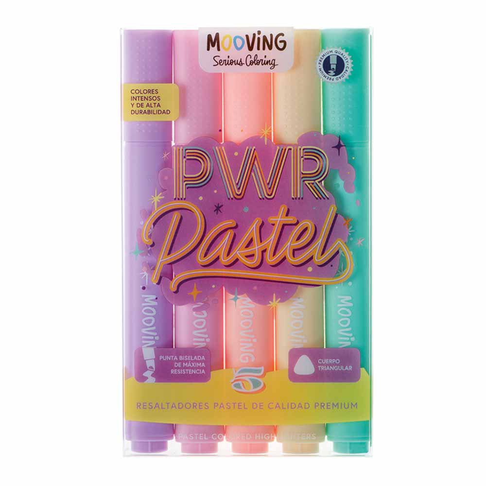 RESALTADOR MOOVING PASTEL x 5.u