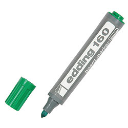 MARCADOR EDDING-160 P/PIZAR.PLAST.VERDE