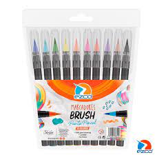 MARCADOR EZCO BRUSH x 10u. - PINCEL - acuar.