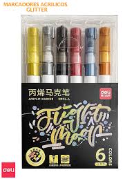 MARCADOR DELI ACRILICO GLITTER CLASICO x 6.u