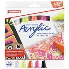 MARCADOR EDDING ACRILICO ANCHO NEON x 5u