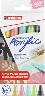 MARCADOR EDDING ACRILICO MEDIO PASTEL x 5u
