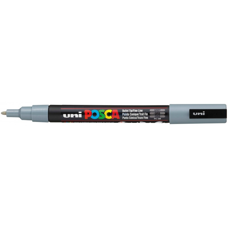 MARCADOR UNI-POSCA PC3M 0.9-1.3mm.GRIS/PLATA