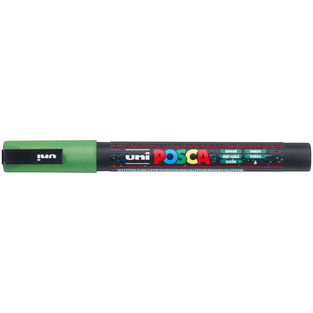 MARCADOR UNI-POSCA PC3M- GLITTER VERDE