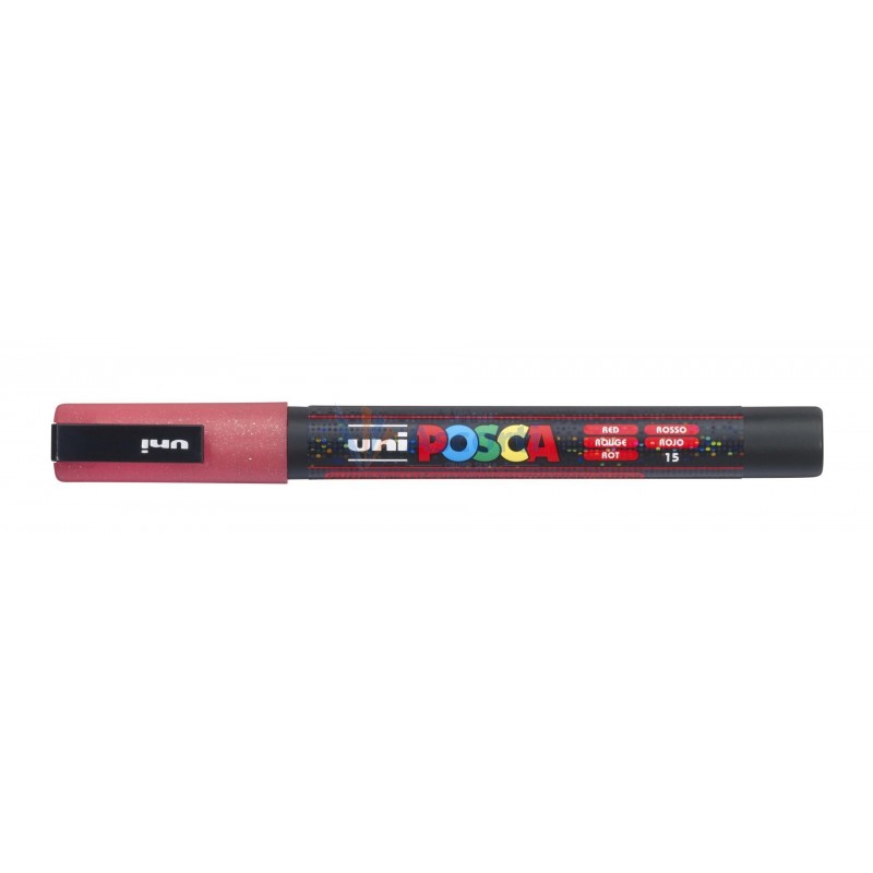 MARCADOR UNI-POSCA PC3M- GLITTER ROJO