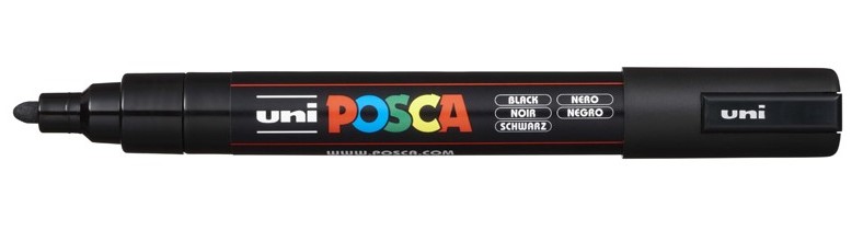 MARCADOR UNI-POSCA PC5M 1.8-2.5mm.NEGRO