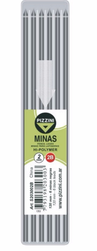 MINA PIZZINI 2.0mm x 6u.- 2B