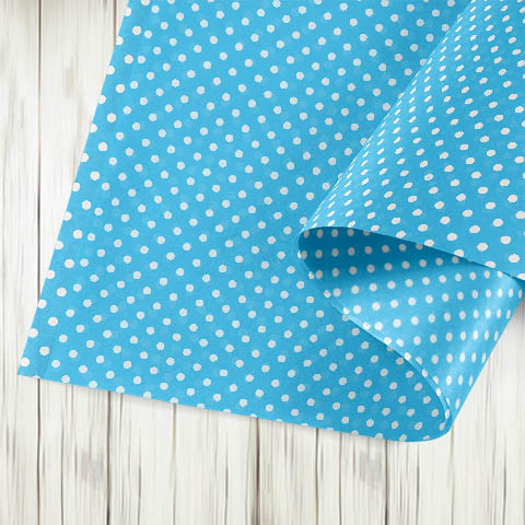 PAPEL BARRILETE 50x70 A LUNARES - CELESTE