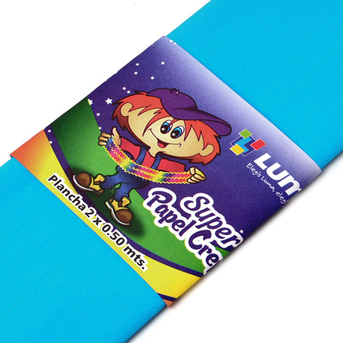 PAPEL CREPE LUMA CELESTE