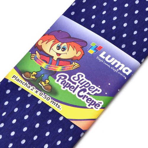 PAPEL CREPE LUNARES - AZUL