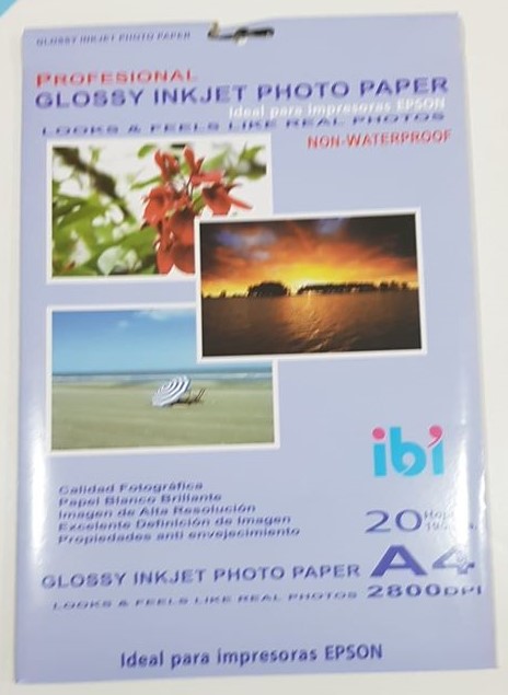 PAPEL FOTOGRAFICO IBI A4.180gr.x20u