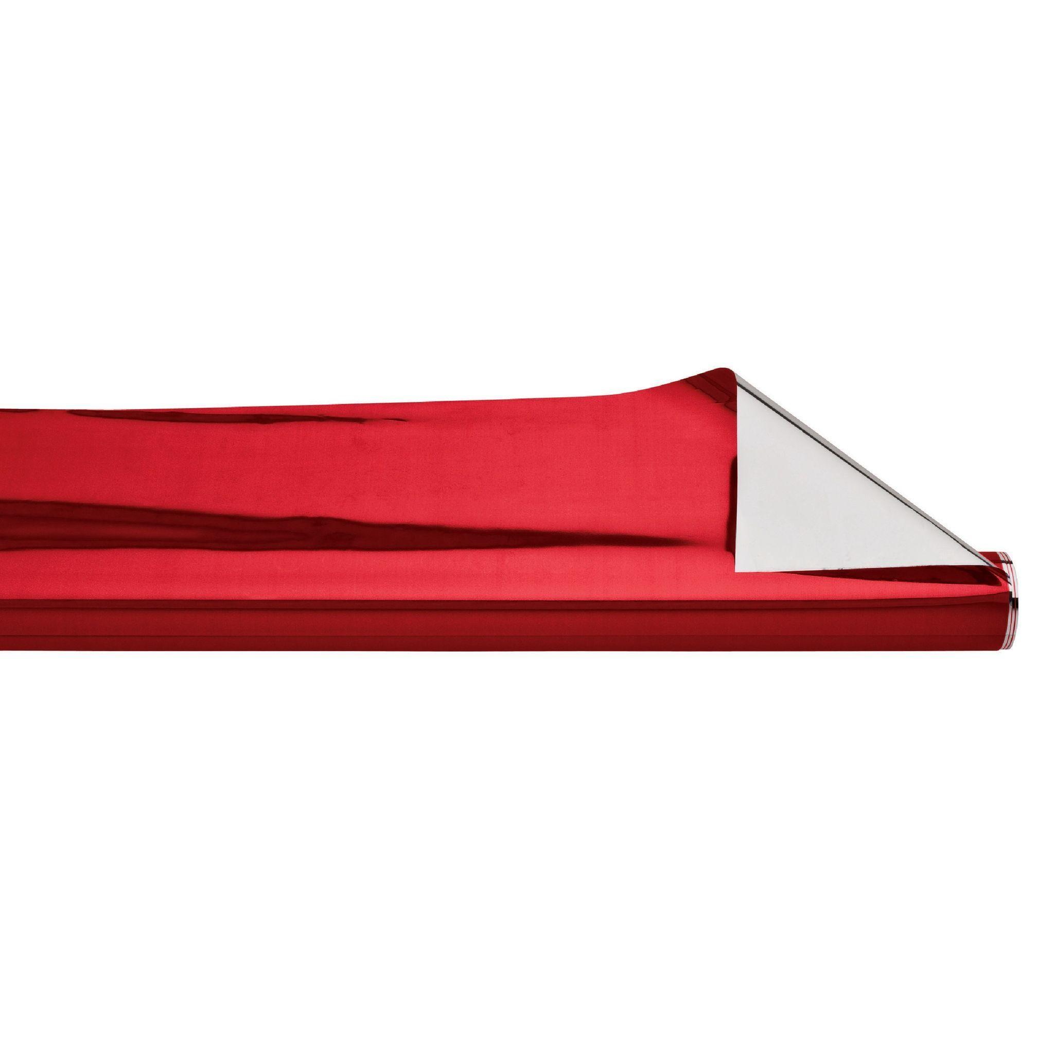 PAPEL REGALO METALIZADO LISO ROJO  50*70