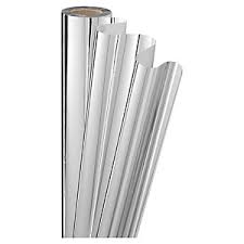 PAPEL REGALO METALIZADO LISO PLATA 50*70