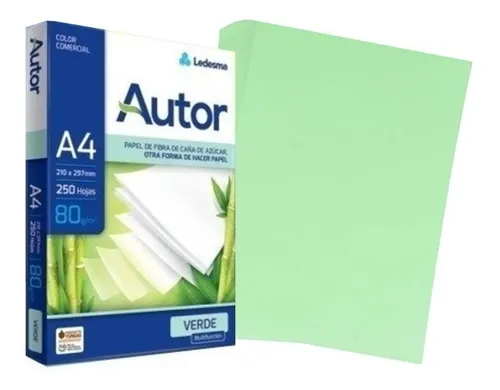 RESMA AUTOR 80 GR. A4 - VERDE x 250