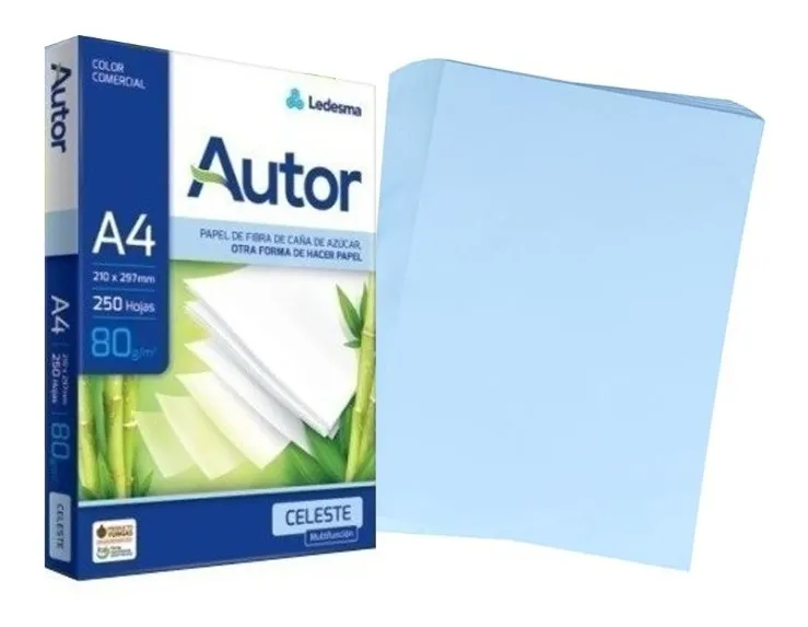 RESMA AUTOR 80 GR. A4 - CELESTE x 250