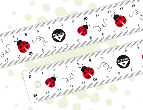 REGLA ESCOLAR PIZZINIx15cm  VAQUITA