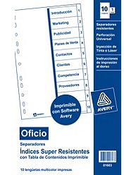 SEPARADOR AVERY PPP.OFI.MULTI.10P. 