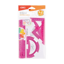 SET DE GEOMETRIA DELI *15 CM.(4 ELEM) COLOR