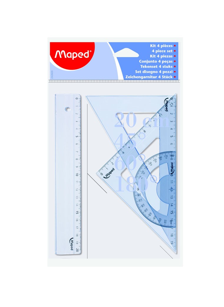 SET DE GEOMETRIA MAPED 20 CM.* 4 PIEZAS