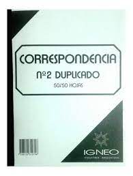 TALONARIO CORRESPONDENCIA N.2 DUPLICADO