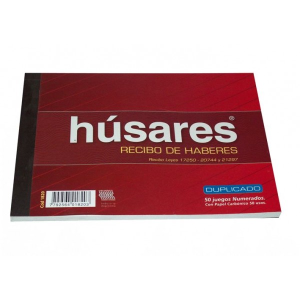 TALONARIO REC.SUELDO HUSARES 1820 DUPLI.