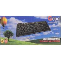 TECLADO GLOBAL USB-K227B MULTIMEDIA