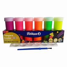 TEMPERA PELIKAN NEON x 6u. (+PINCEL+PALETA)