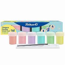 TEMPERA PELIKAN PASTEL x 6u. (+PINCEL+PALETA)