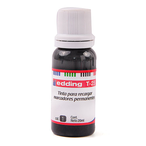 TINTA EDDING T-25 SOLVENTE x 20/25ml. NEGRO