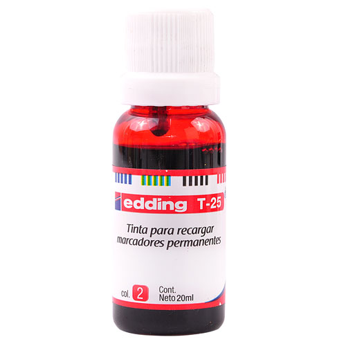 TINTA EDDING T-25 SOLVENTE x 20/25ml. ROJO