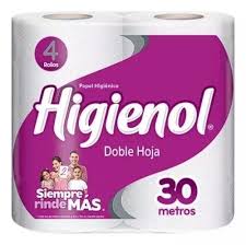 PAPEL HIGIENICO HIGIENOL DOBLE-  4x30m.