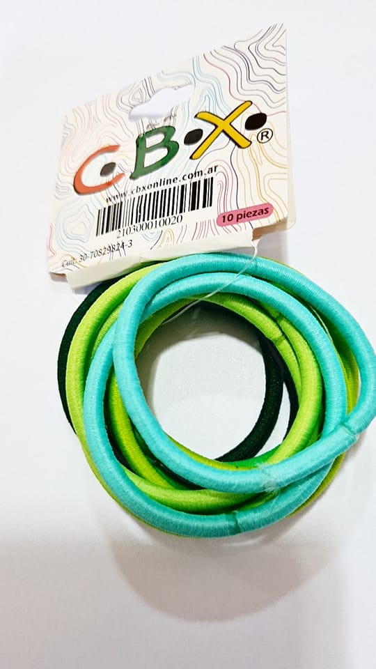 COLITA PELO POLIYESTER x 10u. - VERDES