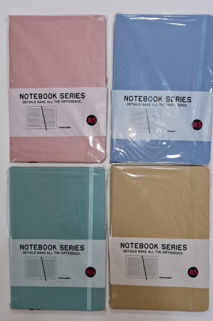 LIBRETA TD A5 GLITTER PASTEL TELA GASPE