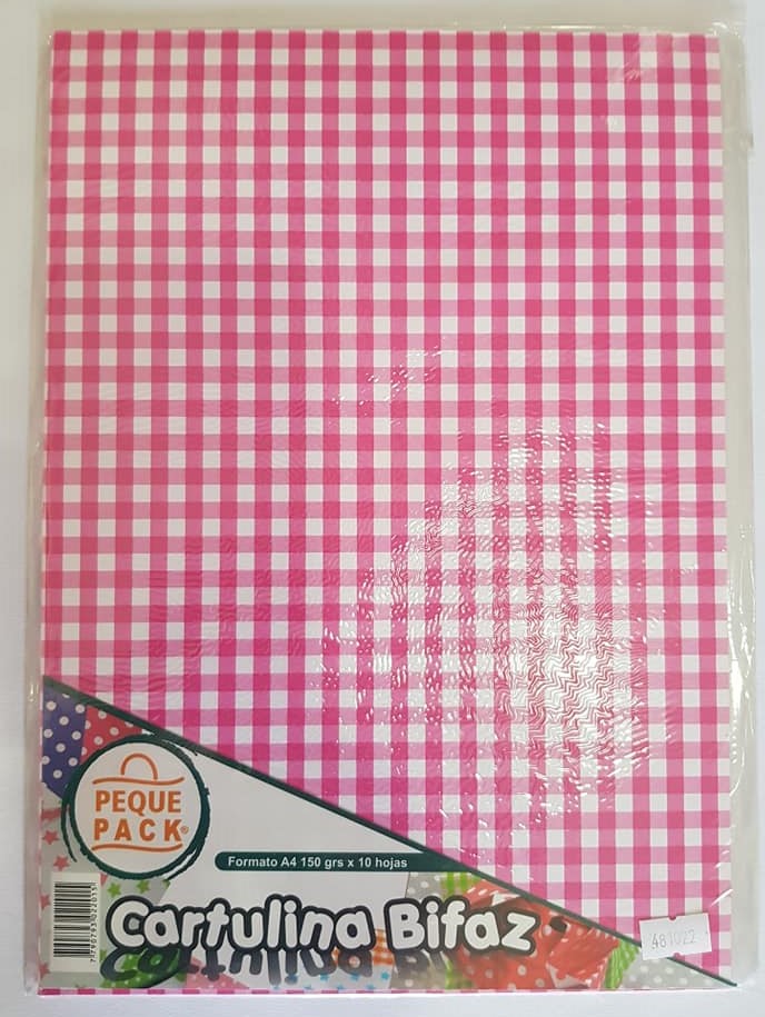 CARTUL.ENTRET.A4-150gr x 10u. CUADR- ROSA/FUCSIA