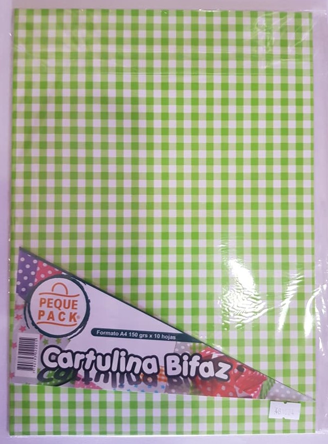 CARTUL.ENTRET.A4-150gr x 10u. CUADR- VERDE.CL/NARANJA