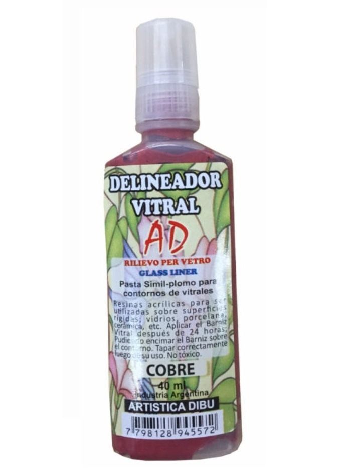 DELINEADOR VITRAL 40ml COBRE