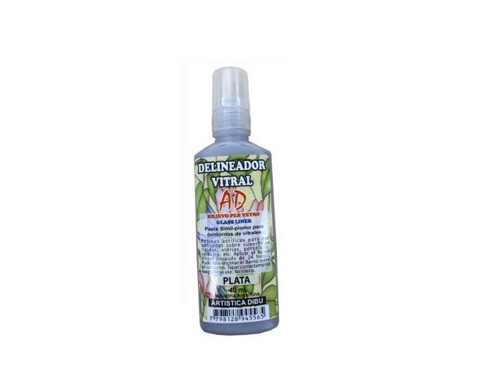 DELINEADOR VITRAL 40ml PLATA