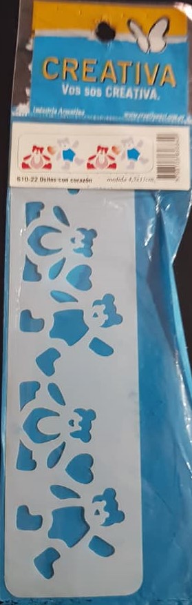 STENCIL 4.5x15 CREATIVA 610-022 - OSITOS CON CORAZON