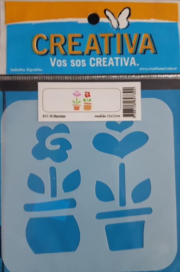 STENCIL 11x11 CREATIVA 611-0016 - MACETAS