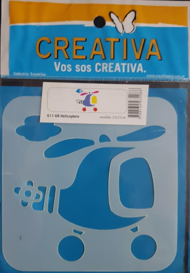 STENCIL 11x11 CREATIVA 611-0068 - HELICOPTERO