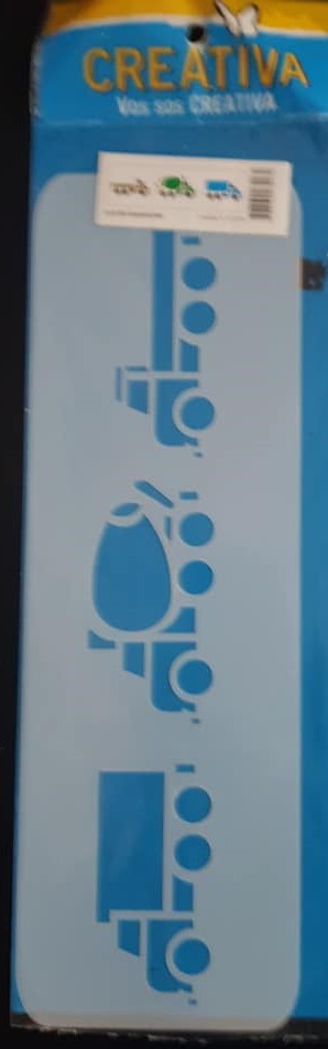 STENCIL 9.5x29 CREATIVA 612-0064 - CAMIONCITOS 