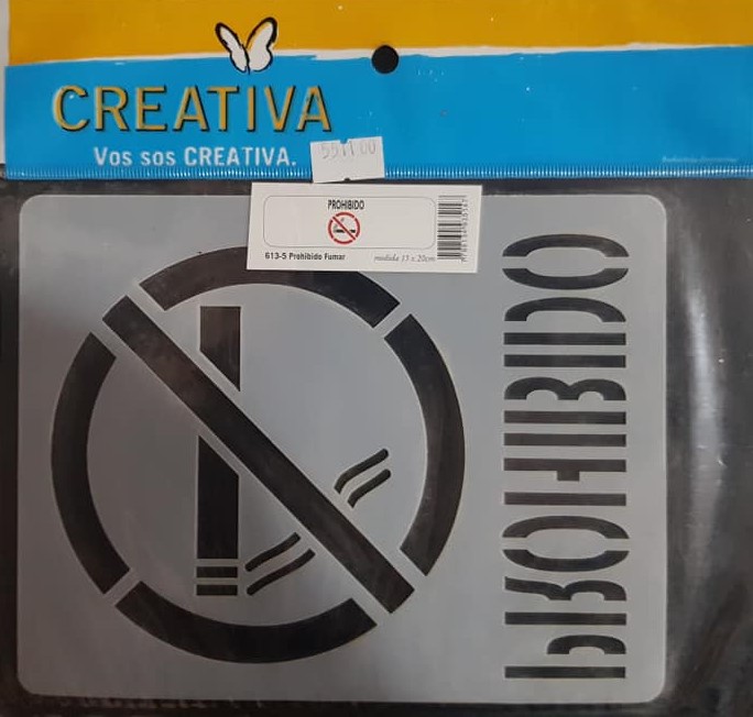 STENCIL 15x20 CREATIVA 613-0005 - PROHIBIDO FUMAR
