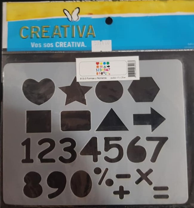 STENCIL 15x20 CREATIVA 613-0003 - FORMAS Y NUMEROS