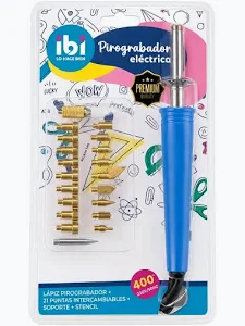 PIROGRABADOR TIPO LAPIZ IBI +21 PUNTAS + 2 ACCESORIOS